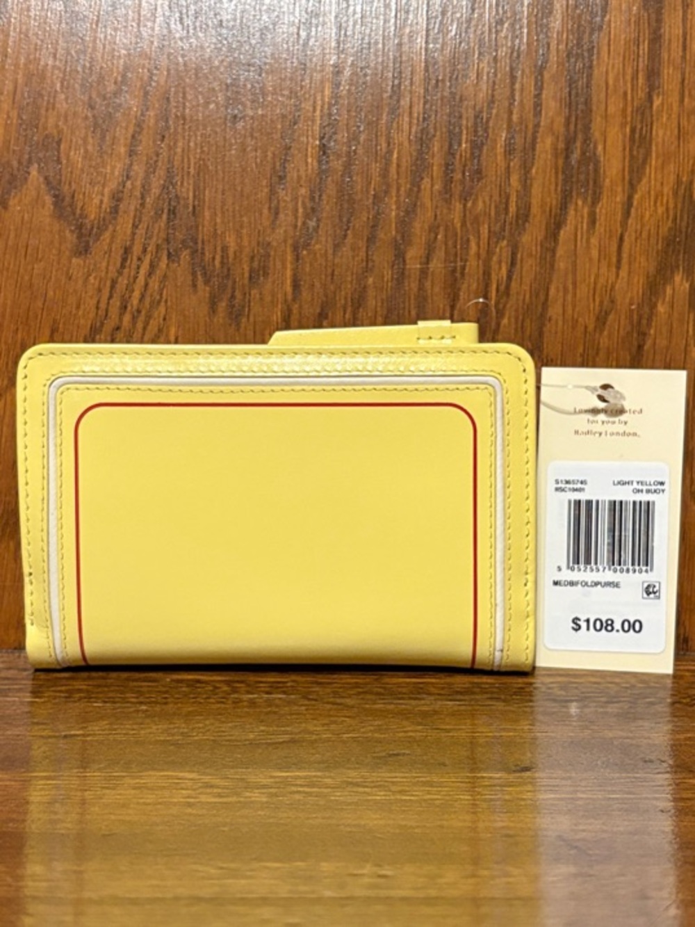 NWT-Radley London-Oh Buoy π Medium Bifold Wallet-Light Yellow-$108 - Picture 2 of 16
